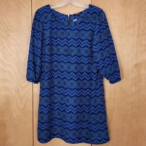 BeBop shift dress midi blue green size large